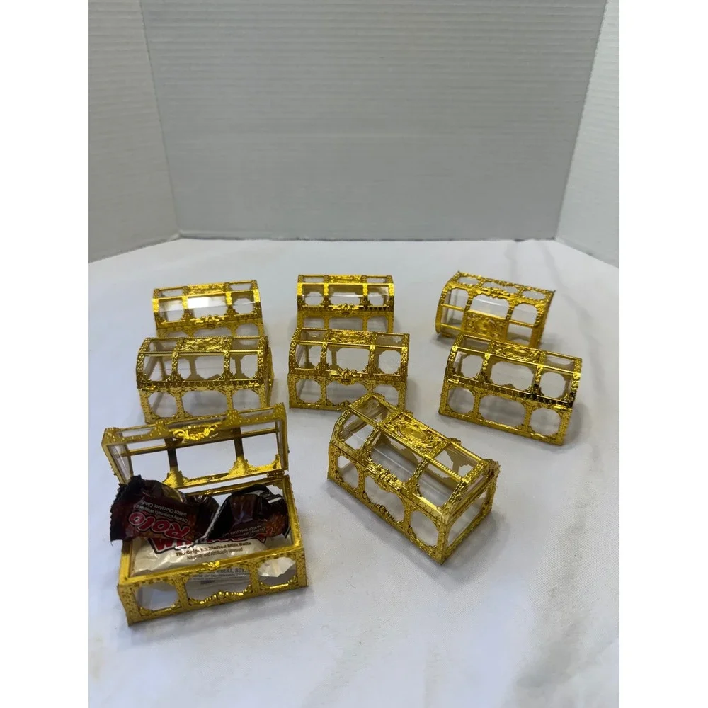 Gold 12Treasure Chest Candy Box Favor Party Wedding Decorative Containers henna